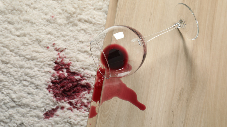 Red wine on carpet