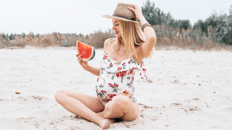 woman on beach