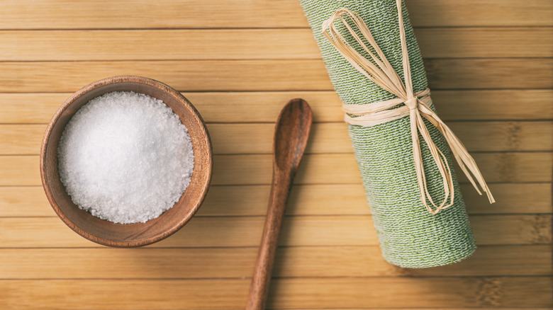 Epsom bath salt in bowl