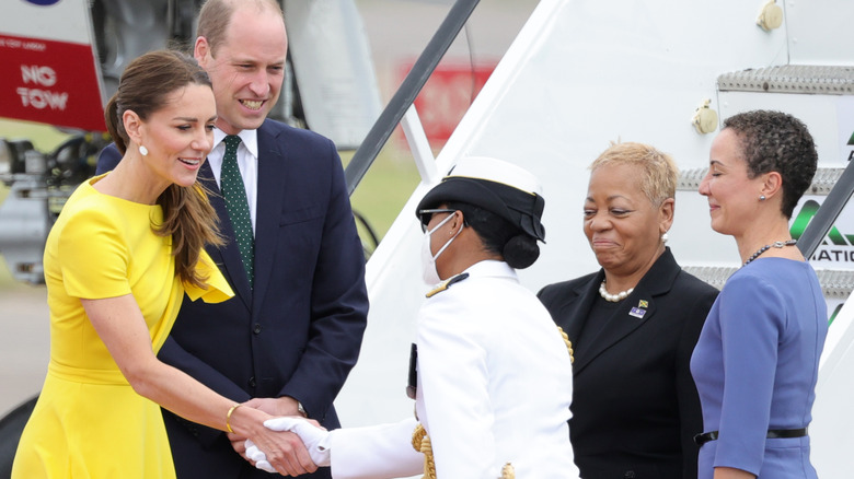 Kate Middleton shaking hands