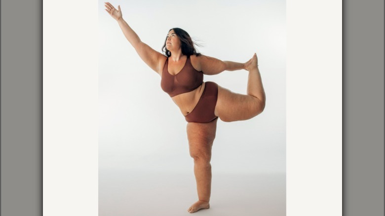 Carmen Rene in a yoga pose