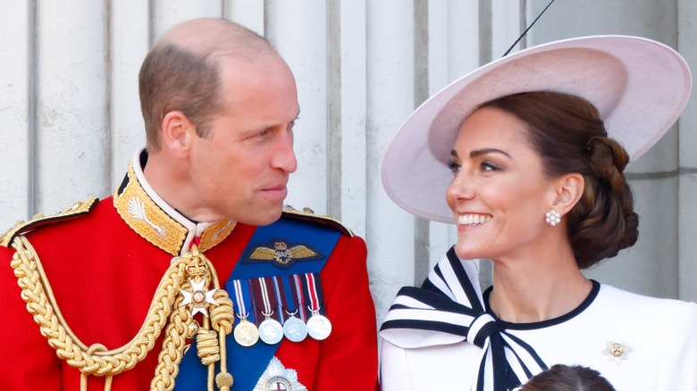 Kate Middleton smiling at Prince William