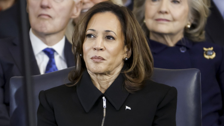 Kamala Harris looking upset at Donald Trump's inauguration