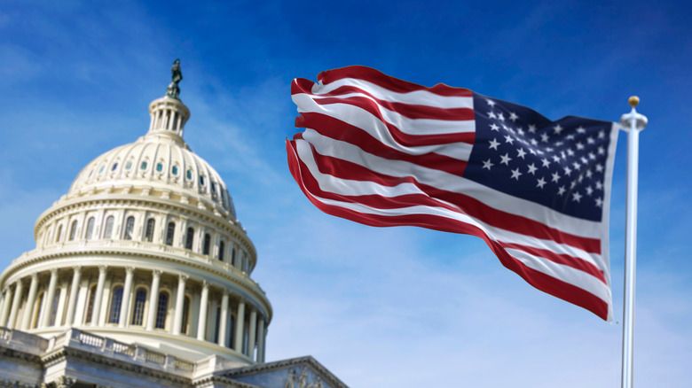 Capitol building with American flag