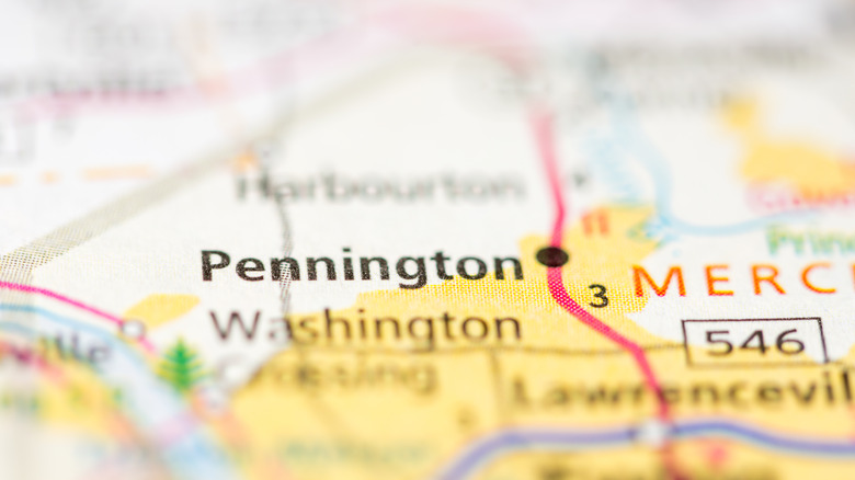 Map of Pennington New Jersey