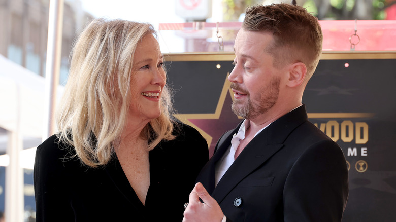 Catherine O'Hara and Macaulay Cullkin at his Hollywood Walk of Fame ceremony