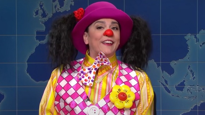 Cecily Strong dressed as Goober the Clown on SNL