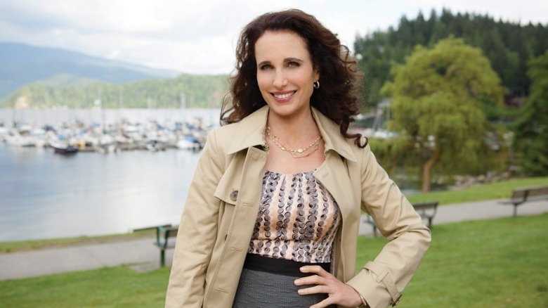 Andie MacDowell posing in still from Cedar Cove