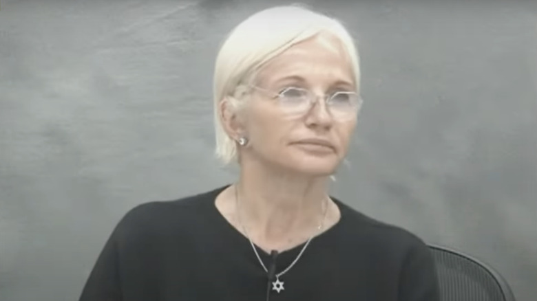 Ellen Barkin speaking during her deposition 