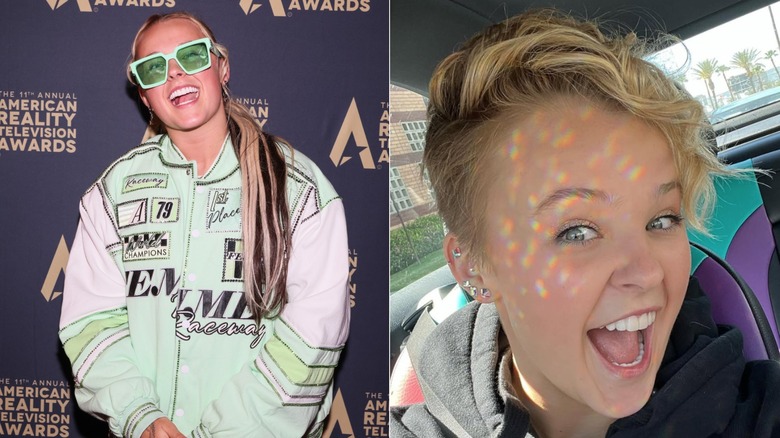 JoJo Siwa with long ponytail vs pixie cut