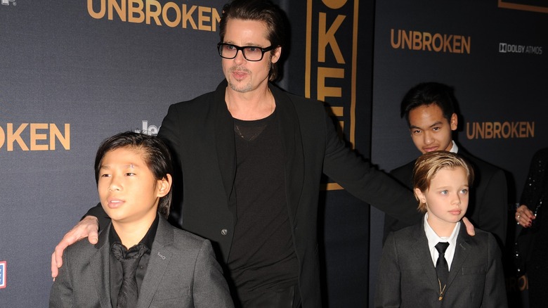 Brad Pitt with his children