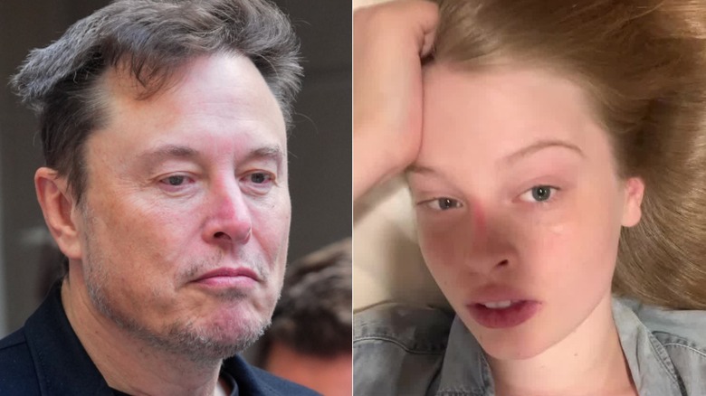 A split image of Elon Musk and Vivian Wilson