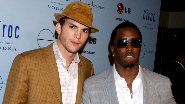 Ashton Kutcher and Sean "P. Diddy" Combs posing