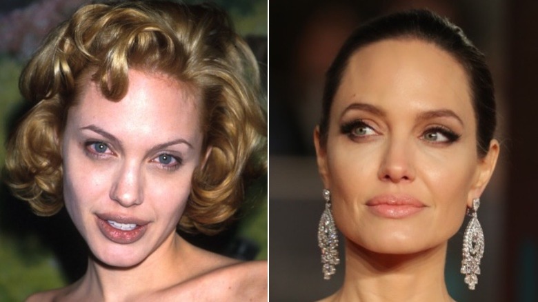 Angelina Jolie before and after eyebrows