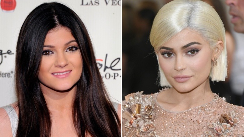 Kylie Jenner before and after eyebrows
