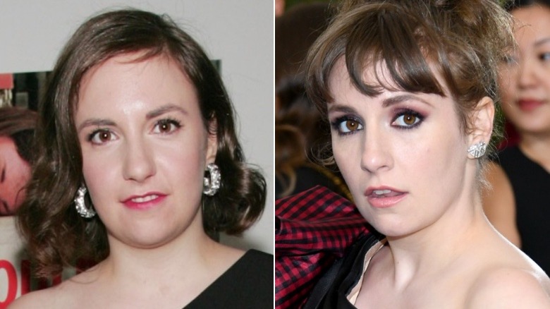 Lena Dunham eyebrows before and after