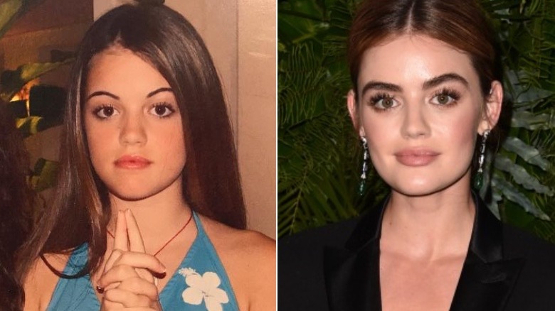 Lucy Hale before and after eyebrows