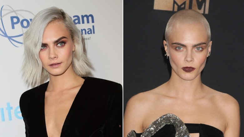 Cara Delevingne bob and shaved head