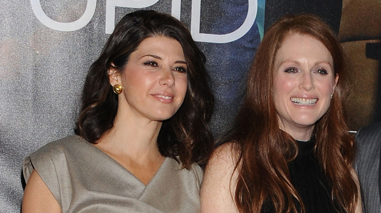 Marisa Tomei and Julianne Moore smile at an event for "Crazy, Stupid Love"