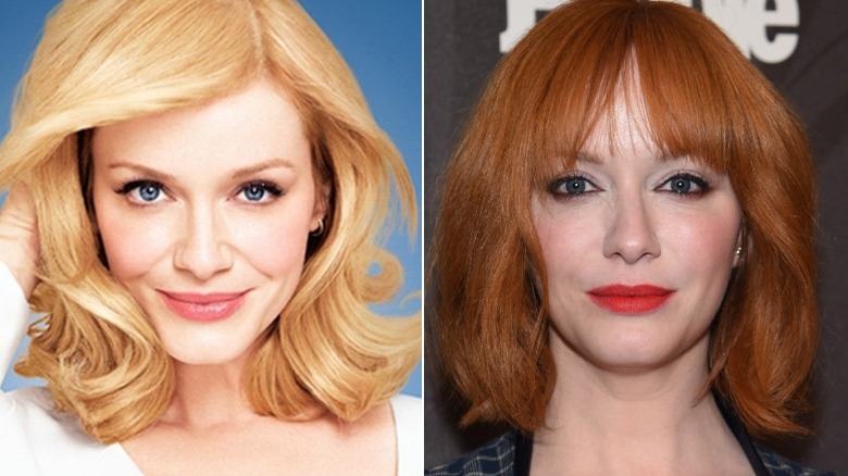 Christina Hendricks before and after natural hair