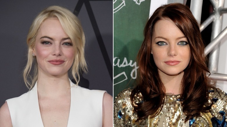 Emma Stone before and after natural hair