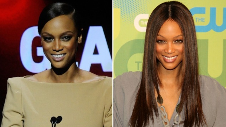 Tyra Banks before and after natural hair