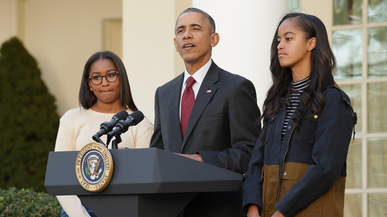 Barack, Sasha, and Malia Obama