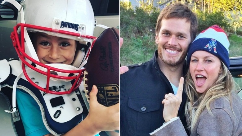 Gisele Bündchen and Tom Brady and son