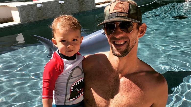 Michael Phelps with son Boomer