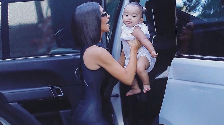 Kim Kardashian with daughter Chicago