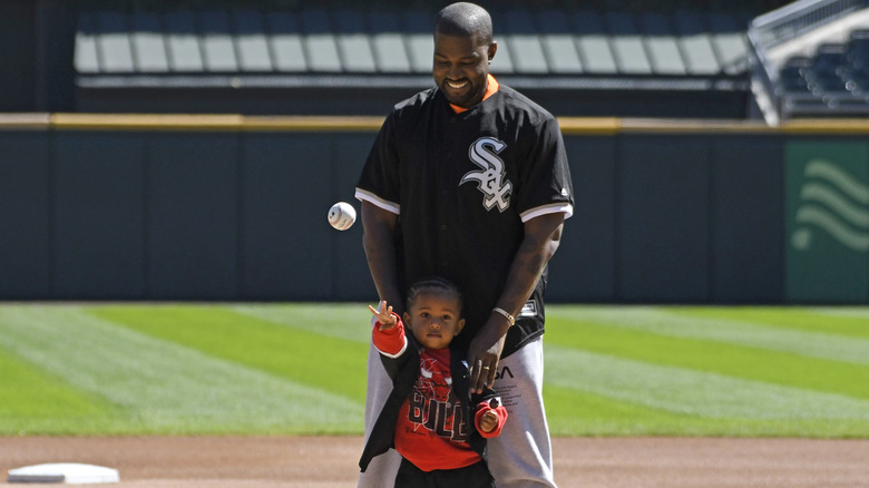 Kanye West with son Saint West