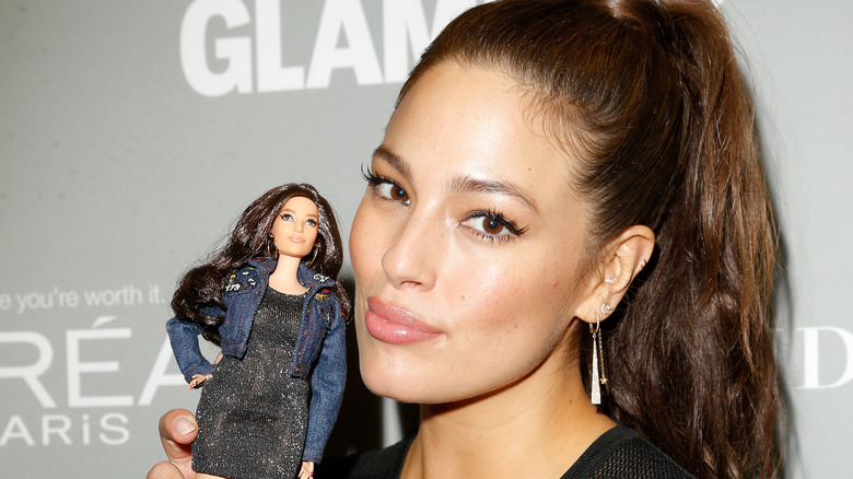 Ashley Graham with her Barbie