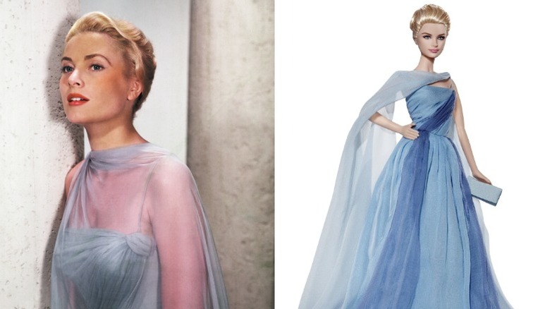 Grace Kelly and her Barbie split image