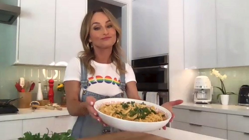 Giada De Laurentiis showing off a pasta dish