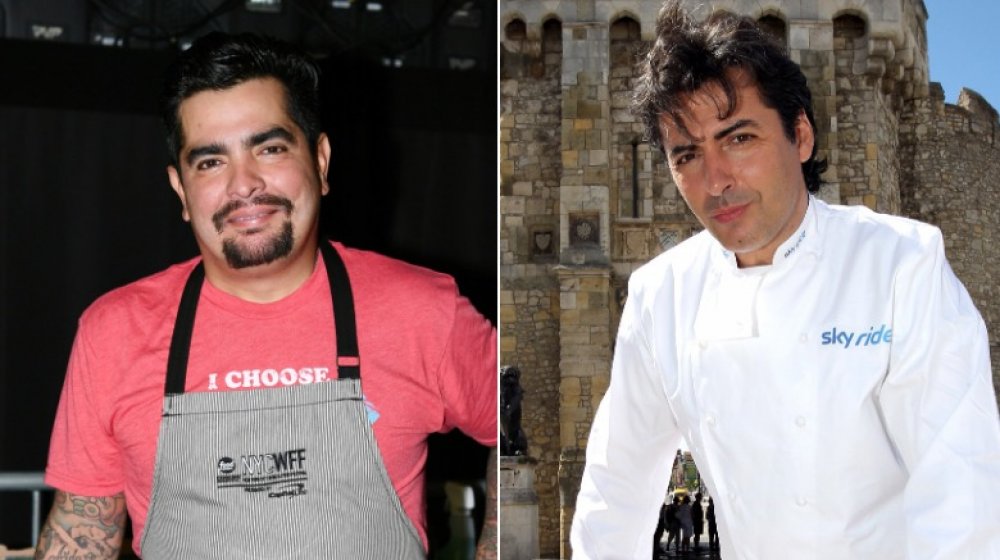 Split image of Aarón Sánchez and Jean-Christophe Novelli