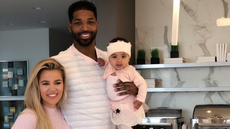 Khloe Kardashian, Tristan Thompson, and baby True