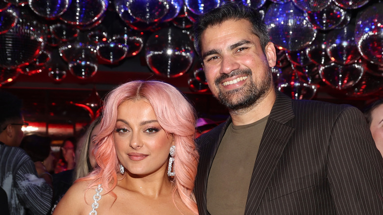 Keyan Safyari with Bebe Rexha in pink hair