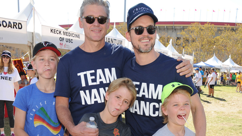 Matt Bomer and Simon Halls with three sons