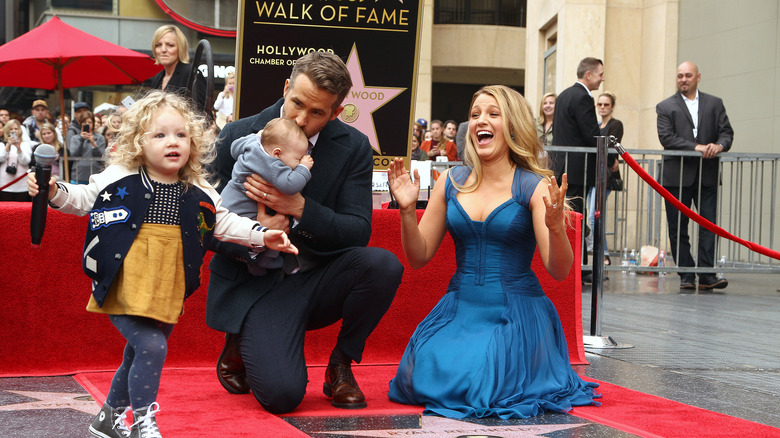 Ryan Reynolds and family at Hollywood Walk of Fame