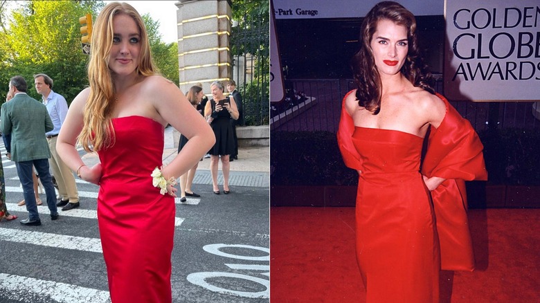 Rowan Henchy posing, Brooke Shields posing