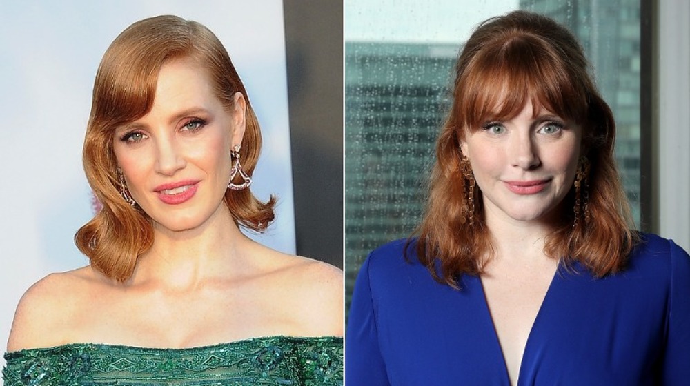 Jessica Chastain and Bryce Dallas Howard, split image