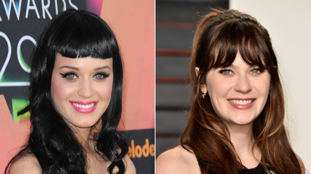 Katy Perry Zooey Deschanel split image