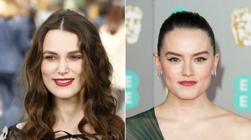 Keira Knightley and Daisy Ridley, split image