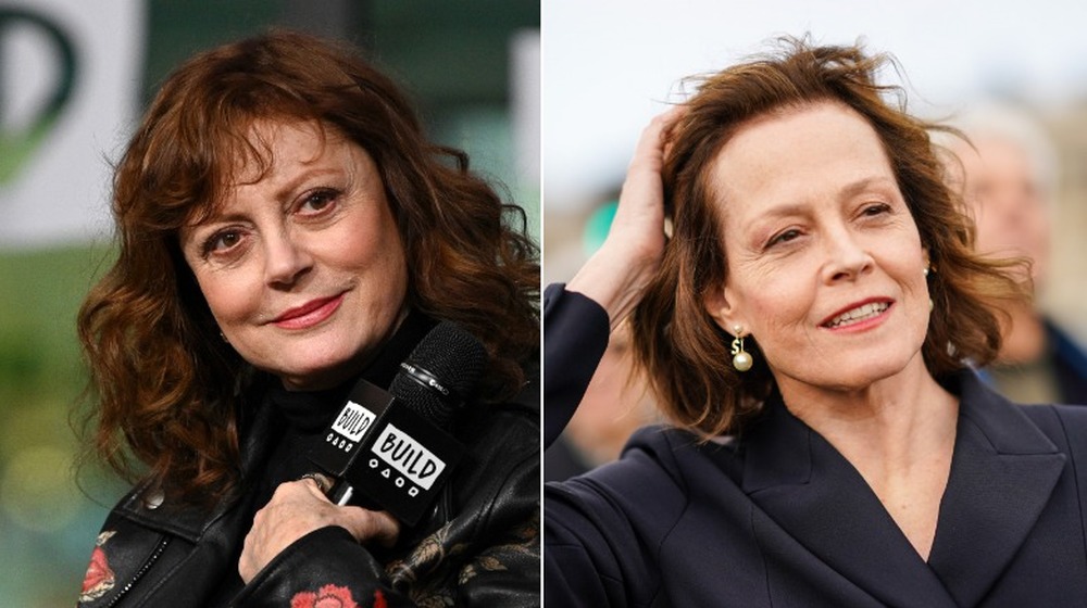 Susan Sarandon and Sigourney Weaver, split image