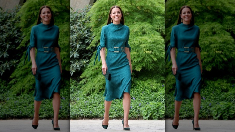 Kate Middleton wearing green shoes