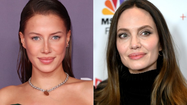 Nicole Poturalski and Angelina Jolie split image