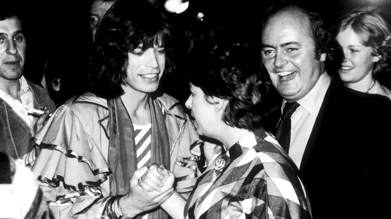 Mick Jagger greets Princess Margaret, the Queen's sister