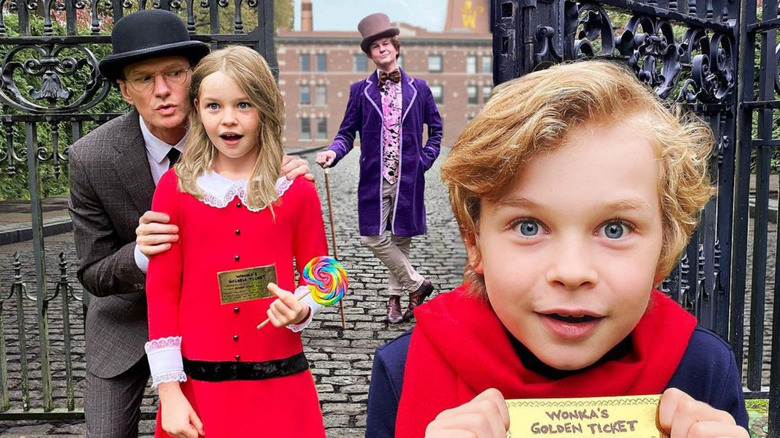 Neil Patrick Harris' family willy wonka halloween costumes