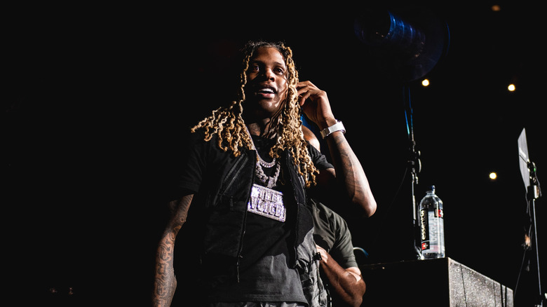 Lil Durk performing at Little Caesars Summer Slam