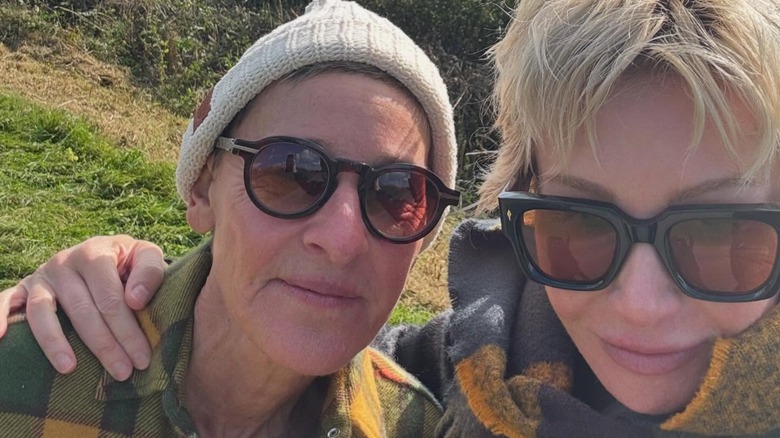 Ellen DeGeneres and Portia De Rossi in England